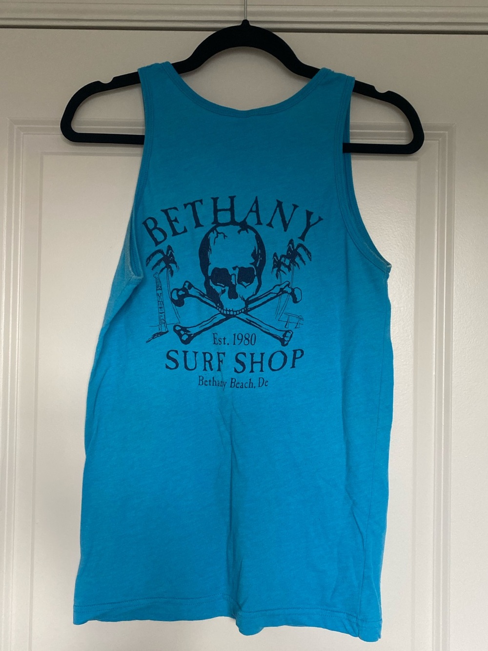 American Apparel Women’s Bethany Beach Surf Shop Tank Top | Blue | Small - Picture 2 of 5